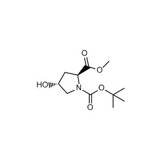 反式-1-叔丁基 2-甲基 4-羟基吡咯烷-1,2-二羧酸酯结构式