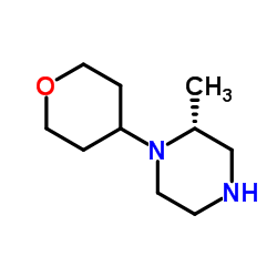 (2R)-2-Methyl-1-(tetrahydro-2H-pyran-4-yl)piperazine Structure