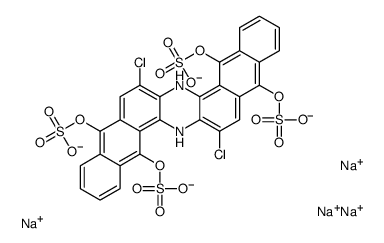 Tetrasodium 7,16-dichloro-6,15-dihydroanthrazine-5,9,14,18-tetrayltetrakis(sulphate)结构式