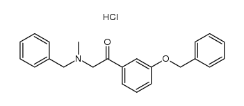 3'-benzyloxy-2-(N-benzyl-N-methyl)aminoacetophenone hydrochloride结构式