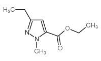 3-乙基-1-甲基-1H-吡唑-5-羧酸乙酯结构式