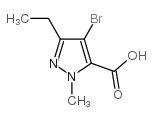 4-溴-3-乙基-1-甲基-1H-吡唑-5-羧酸结构式