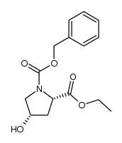 N-(benzyloxycarbonyl)-cis-4-hydroxy-L-proline ethyl ester Structure
