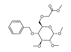 methyl 2-(((2R,3R,4S,5R,6S)-3-(benzyloxy)-4,5,6-trimethoxytetrahydro-2H-pyran-2-yl)methoxy)acetate结构式