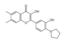 3-Hydroxy-2-[3-hydroxy-4-(pyrrolidin-1-yl)phenyl]-6,7-dimethylchroMen-4-one结构式