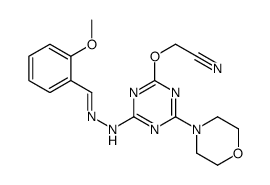 2-[[4-[(2E)-2-[(2-methoxyphenyl)methylidene]hydrazinyl]-6-morpholin-4-yl-1,3,5-triazin-2-yl]oxy]acetonitrile Structure