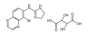 5-bromo-N-(4,5-dihydro-1H-imidazol-2-yl)quinoxalin-6-amine,(2S,3S)-2,3-dihydroxybutanedioic acid结构式