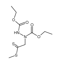 2-[N,N'-Bis(ethoxycarbonyl)hydrazino]dithioessigsaeure-methylester结构式