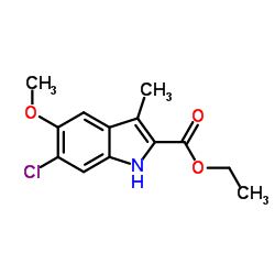 Ethyl 6-chloro-5-methoxy-3-methyl-1H-indole-2-carboxylate Structure