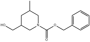 苯甲基3-(羟甲基)-5-甲基哌啶-1-甲酸基酯结构式