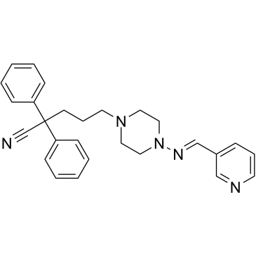 ALPHA,ALPHA-二苯基-4-[(3-吡啶亚甲基)氨基]-1-吡嗪戊腈结构式