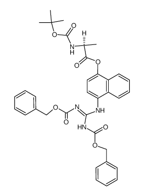 4-(2,3-bis((benzyloxy)carbonyl)guanidino)naphthalen-1-yl (tert-butoxycarbonyl)-L-alaninate Structure
