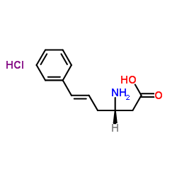 (S)-3-氨基-(6-苯基)-5-己烯酸盐酸盐结构式
