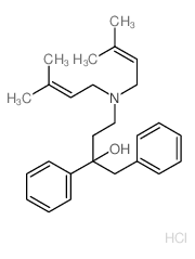 Benzeneethanol, a-[2-[bis(3-methyl-2-buten-1-yl)amino]ethyl]-a-phenyl-, hydrochloride (1:1)结构式