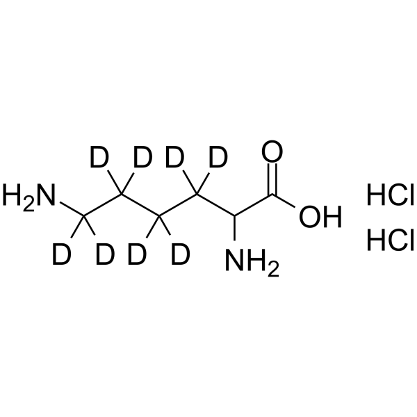 DL-赖氨酸-3,3,4,4,5,5,6,6-d8二盐酸结构式