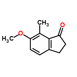 6-甲氧基-7-甲基-2,3-二氢-1H-茚-1-酮结构式