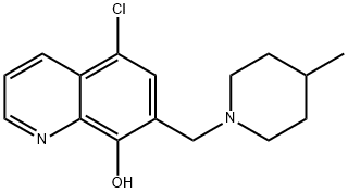 5-氯-7-[(4-甲基哌嗪-1-基)甲基]喹啉-8-醇结构式