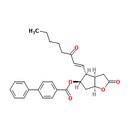 (3AR,4R,5R,6AS)-六氢-2-氧代-4-[(1E)-3-氧代-1-辛烯基]-2H-环戊并[B]呋喃-5-基 [1,1'-联苯]-4-甲酸酯结构式