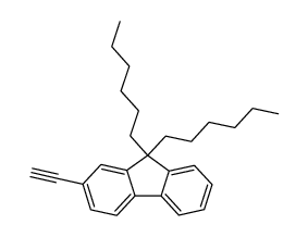 9',9'-dihexyl-2'-fluorenylacetylene结构式