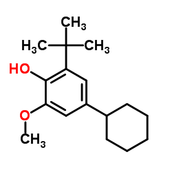 4-Cyclohexyl-2-methoxy-6-(2-methyl-2-propanyl)phenol结构式