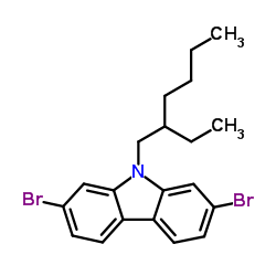 2,7-二溴-9-(2-乙基己基)咔唑结构式