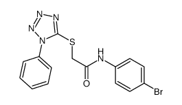 N-(4-bromophenyl)-2-(1-phenyltetrazol-5-yl)sulfanylacetamide结构式
