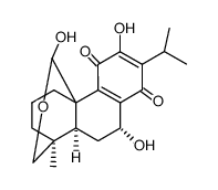 (1R,4S)-4,4aβ,5,6,7,10-Hexahydro-1α,6β,9-trihydroxy-4-methyl-8-isopropyl-3H-4β,10bβ-propano-1H-naphtho[1,2-c]pyran-7,10-dione结构式