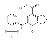 5-氧代-6-(2-三氟甲基苯基氨基)-1,2,3,5-四氢吲哚嗪-8-羧酸甲酯结构式
