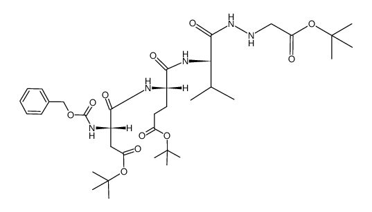 Cbz-Asp(O-t-Bu)-Glu(O-t-Bu)-Val-NHNHCH2COO-t-Bu结构式