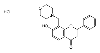 7-hydroxy-8-(morpholin-4-ium-4-ylmethyl)-2-phenylchromen-4-one,chloride Structure