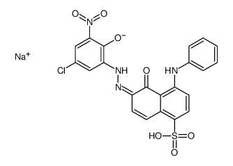 6-[(5-氯-2-羟-3-硝基苯基)偶氮]-5-羟-4-苯氨基-1-萘磺酸单钠盐结构式