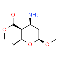 2H-Pyran-3-carboxylicacid,4-aminotetrahydro-6-methoxy-2-methyl-,methylester,(2alpha,3beta,4beta,6beta)- Structure