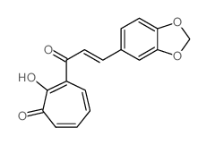 3-(3,4-亚甲二氧基肉桂酰基)卓酚酮结构式