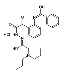 Benzeneacetic acid, 2-(benzoylamino)-alpha-oxo-, 2-((dipropylamino)ace tyl)hydrazide, HCl, H2O Structure