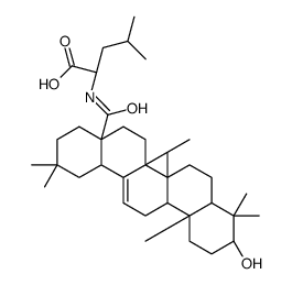 N-[(3beta)-3-羟基-28-氧代齐墩果-12-烯-28-基]-L-亮氨酸结构式