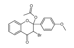 2-acetoxy-3-bromo-4'-methoxyflavan-4-one Structure