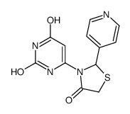 6-(4-oxo-2-pyridin-4-yl-1,3-thiazolidin-3-yl)-1H-pyrimidine-2,4-dione结构式