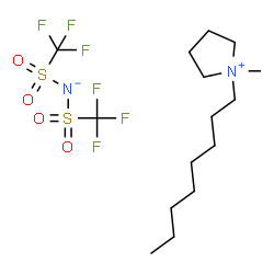 1-甲基-1-n-辛基吡咯烷鎓双(三氟甲磺酰基)亚胺结构式