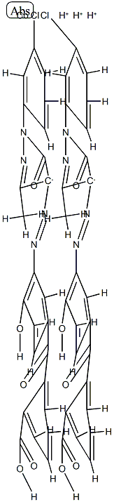 trihydrogen bis[2-[3-[[1-(3-chlorophenyl)-4,5-dihydro-3-methyl-5-oxo-1H-pyrazol-4-yl]azo]-4-hydroxybenzoyl]benzoato(3-)]cobaltate(3-) Structure