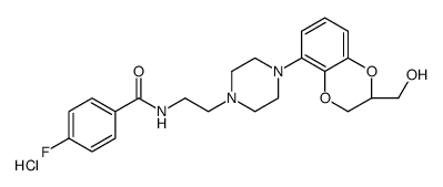 4-fluoro-N-[2-[4-[(2S)-2-(hydroxymethyl)-2,3-dihydro-1,4-benzodioxin-5-yl]piperazin-1-yl]ethyl]benzamide,hydrochloride Structure
