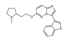 3-benzo[b]thiophen-3-yl-6-[2-(1-methyl-pyrrolidin-2-yl)-ethoxy]-imidazo[1,2-b]pyridazine结构式