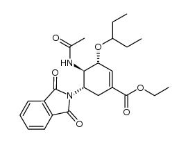 ethyl (3R,4R,5S)-5-(1,3-dioxoisoindolin-2-yl)-3-(pentan-3-yloxy)-4-(acetamido)cyclohex-1-enecarboxylate Structure