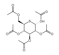 5-Thio-D-glucopyranose 1,2,3,4,6-pentaacetate Structure