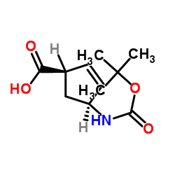 顺-4-((叔丁氧羰基)氨基)环戊-2-烯羧酸结构式
