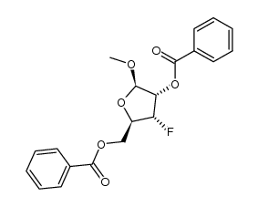 methyl 2,5-di-O-benzoyl-3-deoxy-3-fluoro-β-D-ribofuranoside结构式