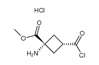 methyl (1s,3s)-1-amino-3-(chlorocarbonyl)cyclobutane-1-carboxylate hydrochloride结构式
