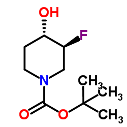 (3S,4S)-3-氟-4-羟基哌啶-1-羧酸叔丁酯结构式
