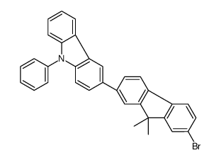 3-(7-溴-9,9-二甲基-9H-芴-2-基)-9-苯基-9H-咔唑结构式