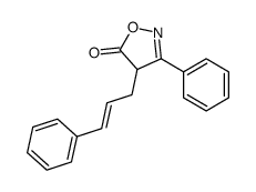 3-phenyl-4-(3-phenylprop-2-enyl)-4H-1,2-oxazol-5-one结构式