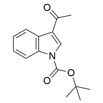 3-乙酰基-1H-吲哚-1-羧酸叔丁酯结构式